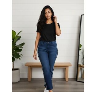 COS Jeans 20W‎ Denim Jeans Pants Women's Beaded Embroidered Dark Wash Pckts